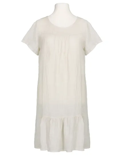 Leinenkleid Volant in beige von Puro Lino