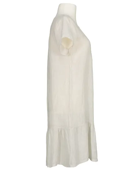 Leinenkleid Volant in beige von Puro Lino