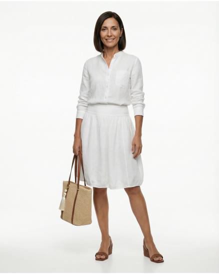 Leinenrock Ballonform in weiss von Made in Italy