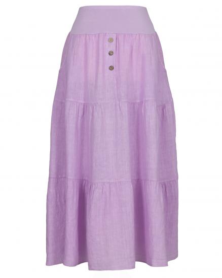 Leinenrock Stufenoptik in lila von Made in Italy