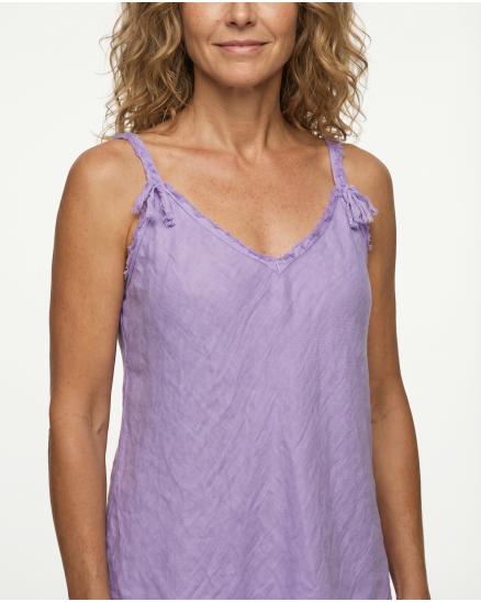 Leinentop in lila von Made in Italy