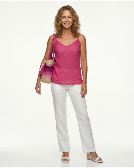 Leinentop in pink von Made in Italy