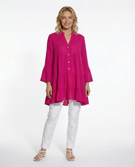 Leinentunika A-Linie in fuchsia von H. Trend