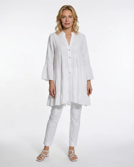 Leinentunika A-Linie in wei� von H. Trend