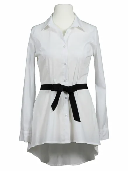 Long Bluse in wei� von Made in Italy