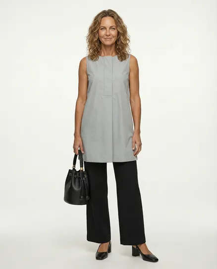 Long Bluse Baumwolle in grau von Wendy
