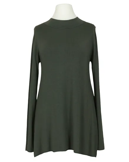 Long Pullover Feinstrick in oliv von Esvivid