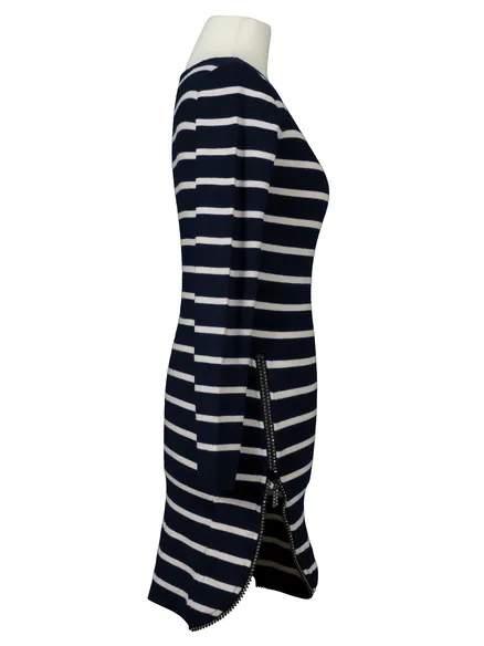 Long Pullover Streifen in blau von Miss Kiss