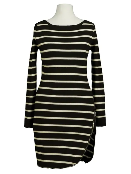 Long Pullover Streifen in schwarz von Miss Kiss