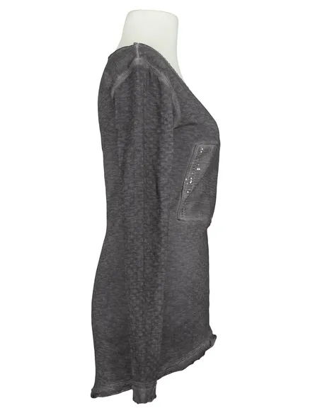 Long Shirt mit Pailletten in grau von Calzonie Italy