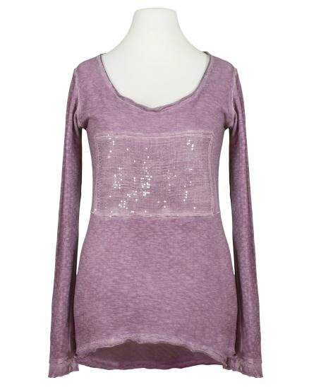 Long Shirt mit Pailletten in lila von Calzonie Italy