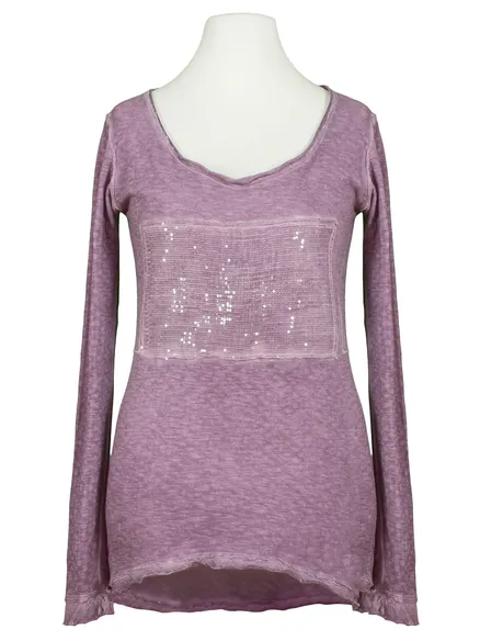 Long Shirt mit Pailletten in lila von Calzonie Italy