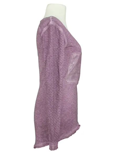 Long Shirt mit Pailletten in lila von Calzonie Italy