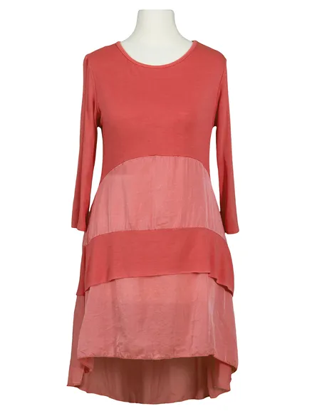Long Shirt mit Satin in koralle von fashion made in italy