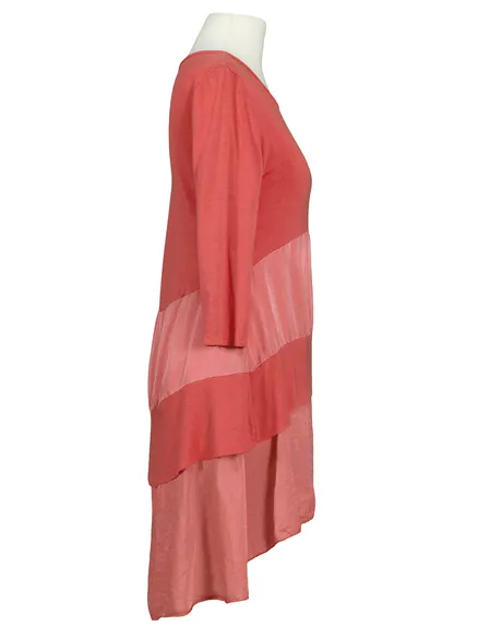 Long Shirt mit Satin in koralle von fashion made in italy