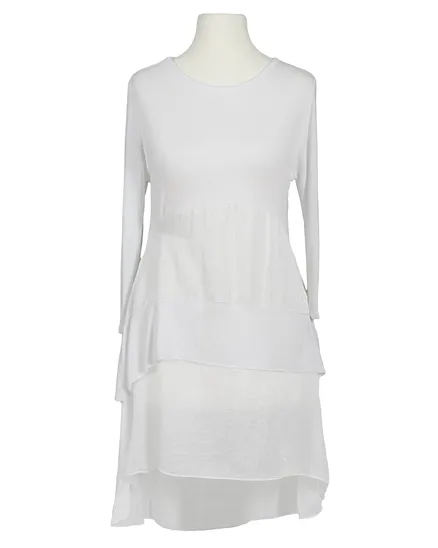 Long Shirt mit Satin in wei� von fashion made in italy