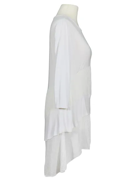 Long Shirt mit Satin in wei� von fashion made in italy