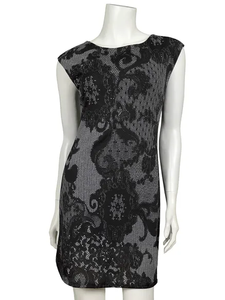Long Shirt Spitzenprint in schwarz von Diana