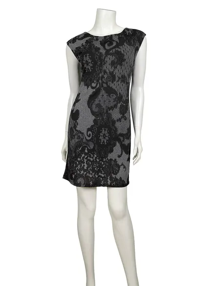 Long Shirt Spitzenprint in schwarz von Diana