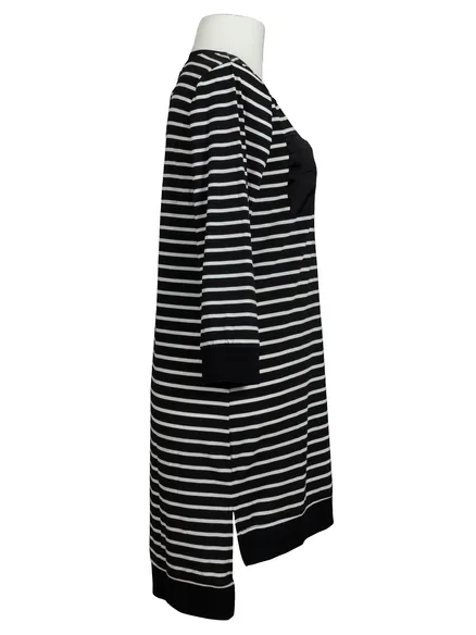 Longshirt Streifen in schwarz von Paccio