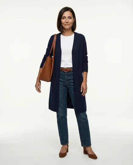 Long Strickh�lle in blau von Anny