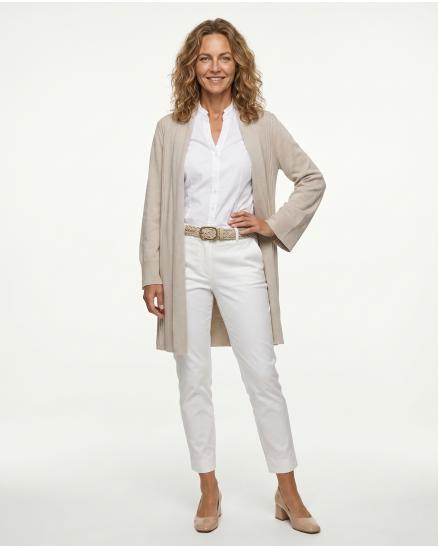 Long Strickjacke in beige von Beauty Women