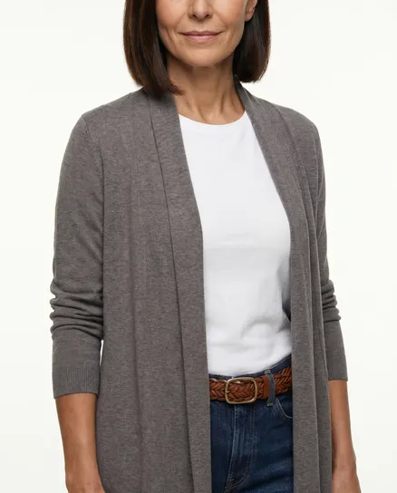 Long Strickjacke in braun von Beauty Women