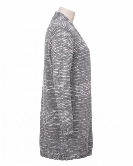 Long Strickjacke in grau von Spaziodonna