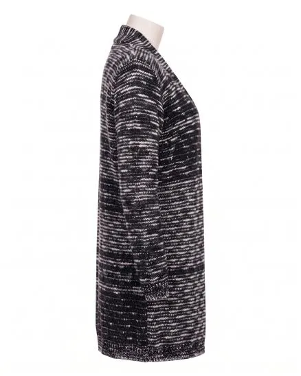 Long Strickjacke in schwarz von Spaziodonna