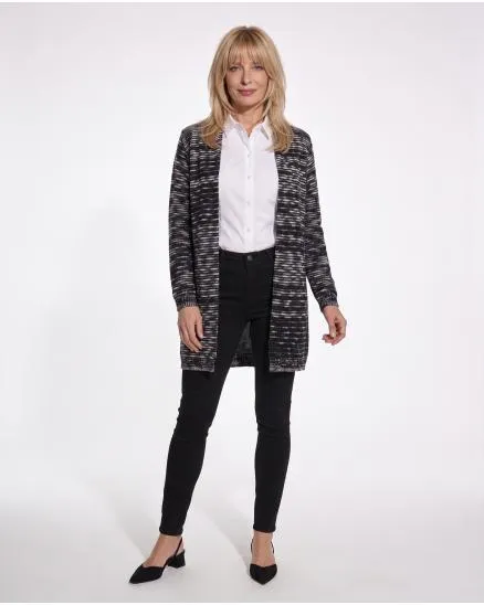 Long Strickjacke in schwarz von Spaziodonna