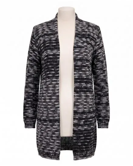 Long Strickjacke in schwarz von Spaziodonna