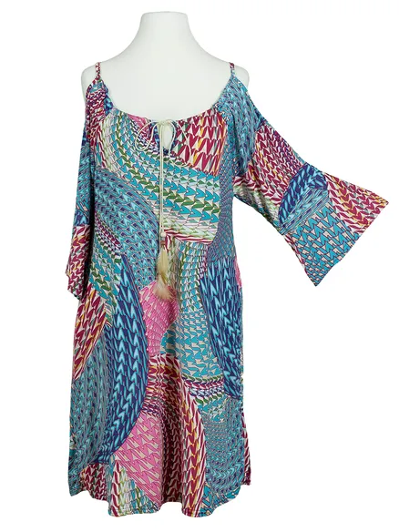 Cold-Shoulder Kleid in blau von fashion made in france