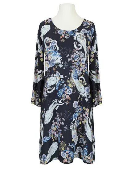 Long Tunika Floral in schwarz von Royal Estetica