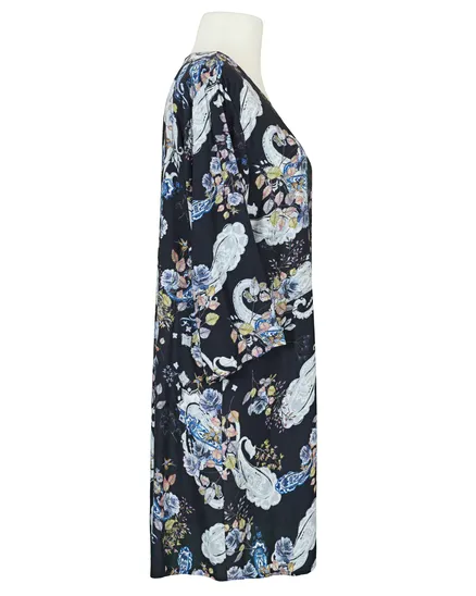 Long Tunika Floral in schwarz von Royal Estetica