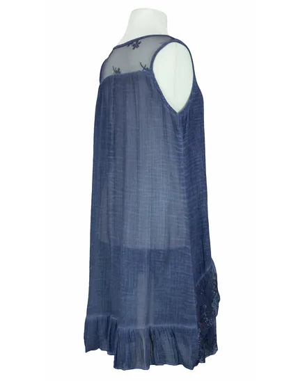 Long Tunika mit Spitze in blau von Diana