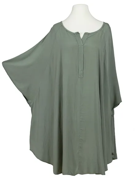 Long Tunika Viskose in khaki von Spaziodonna