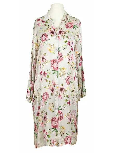 Longbluse Blumenmuster in creme von Chiara Moda
