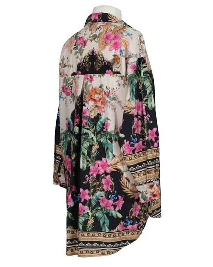 Longbluse mit floralem Print in schwarz von Blu Royal