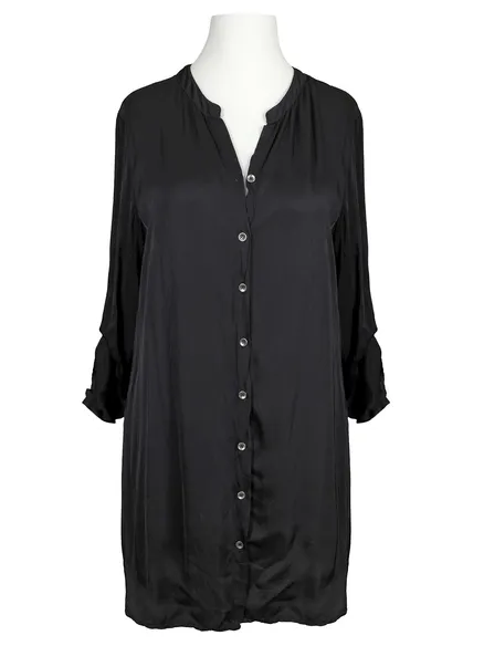 Longbluse mit Seide in schwarz von Spaziodonna