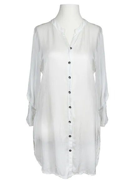 Longbluse mit Seide in wei� von Spaziodonna