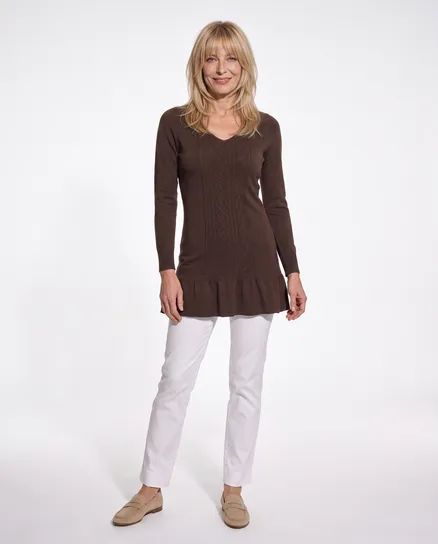 Longpullover mit Cashmere in braun von fashion made in italy