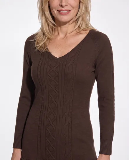 Longpullover mit Cashmere in braun von fashion made in italy