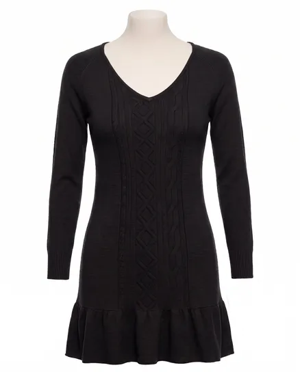 Longpullover mit Cashmere in schwarz von fashion made in italy