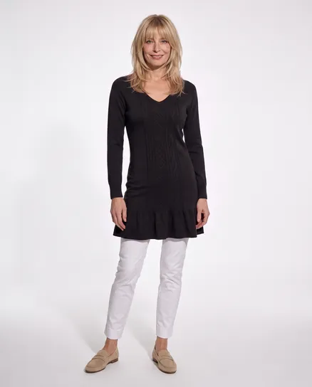 Longpullover mit Cashmere in schwarz von fashion made in italy