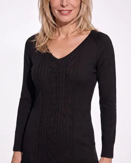 Longpullover mit Cashmere in schwarz von fashion made in italy