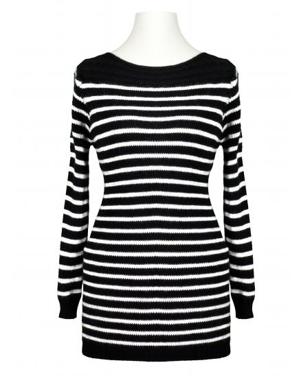 Longpullover Streifen in schwarz von Diana