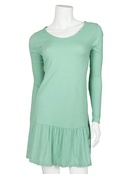 Longshirt H�kelborte in mint von Fashion & Moda