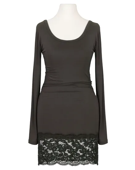Longshirt mit Spitze in braun von Italia Moda