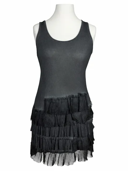 Longshirt mit Volant in grau von H. Trend