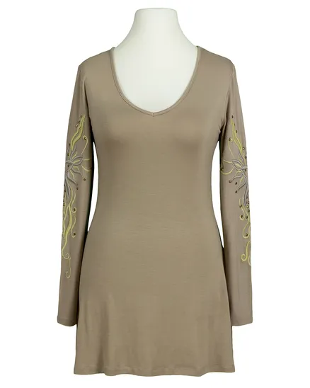Longshirt Stickerei in beige von Missy